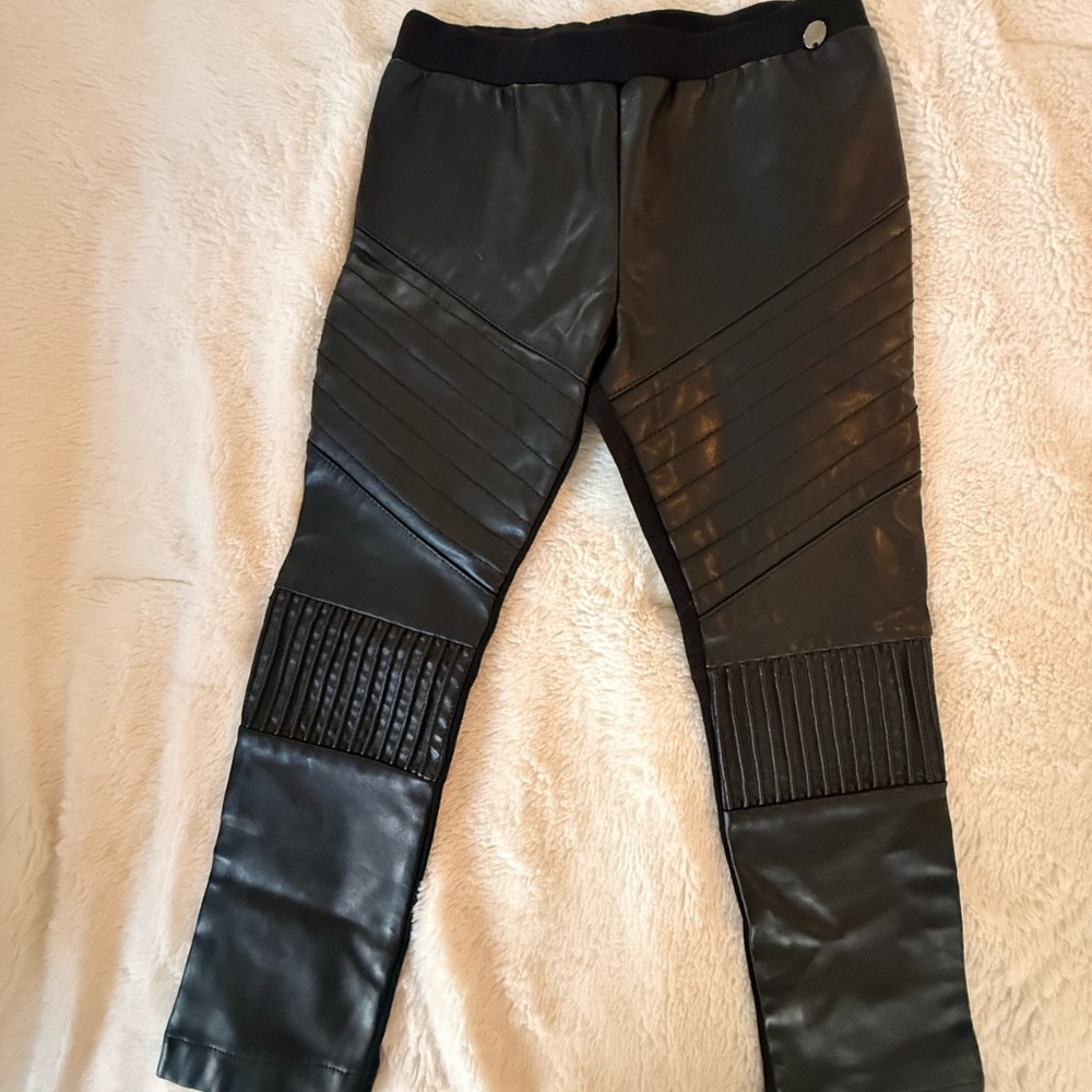 Microbe Black Faux Leather Leggings